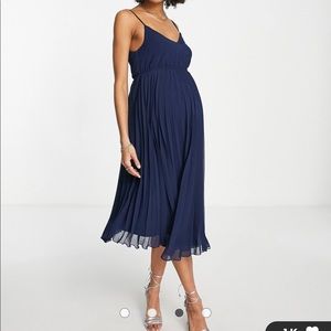Asos maternity pleated midi dress